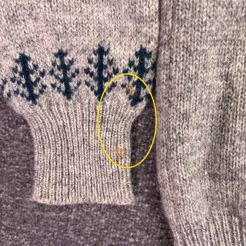 Orvis Cardinal Bird Cardigan Womens 42 Grey Shetland Wool Fair Isle Cabin Nature - Picture 5 of 16